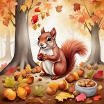 Autumn Squirrel Art Print