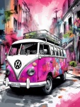 Retro VW Bus Art Print