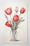 Sketch Art Tulips