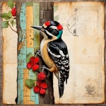 Spring Woodpecker Bird Art Print
