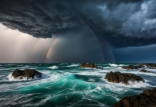 Stormy Sea Sky Thunderstorm
