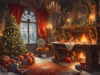 Victorian Christmas Fireplace