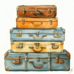 Vintage Travel Luggage Art