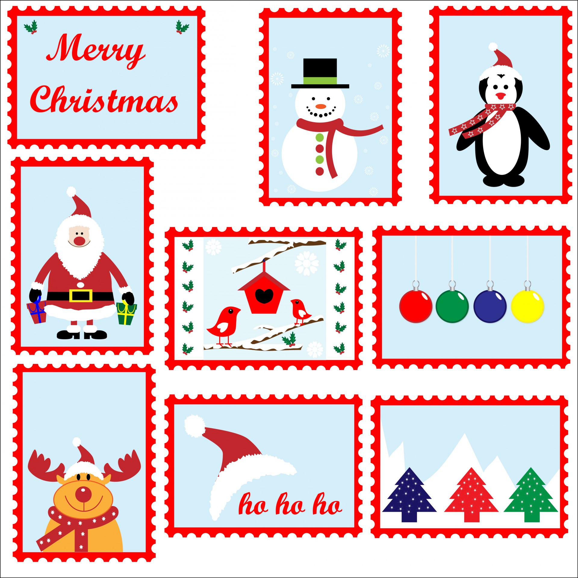 Christmas Postage Stamps Template Free Stock Photo Public Domain Pictures