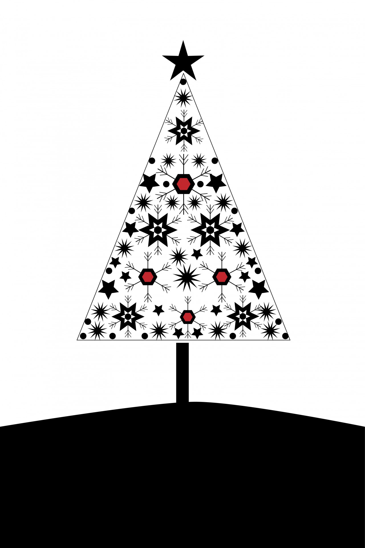 Weihnachtsbaum-Karte Moderne Kostenloses Stock Bild - Public Domain