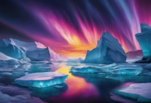 Aurora Borealis Winter Landscape
