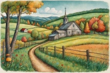 Autumn Countryside Background Art