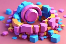 Colorful Plastic Blocks, Pieces