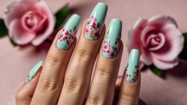 Floral Nails Close-Up