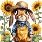 Bunny Sunflower Garden Art