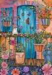 Whimsical Flowery Door Art Print