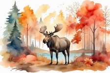 Autumn Woodland Animals Art Print