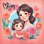 Mother&039;s Day Greeting Illustration
