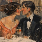 Vintage Romantic Couple Art Print