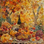 Thanksgiving Dinner Oil Painting
