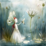 Whimsical Garden Angel Art Print