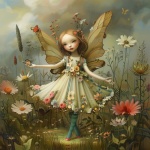 Whimsical Garden Angel Art Print