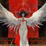 Woman Angel With Sword Art
