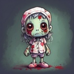 Halloween Girl Zombie Print