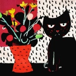 Black Cat Art Print Illustration