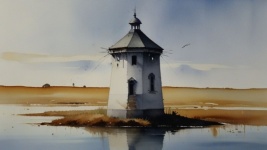 Landscape Tower In The Marsh