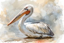 Pelican Watercolor Art