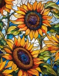 Sunflowers Stained Glass Tiffany