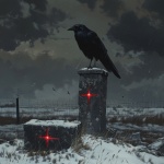 Crow In Cemetary