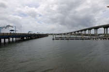 Fishing Pier And Bridge Background
