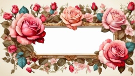 Frame With Pink Roses