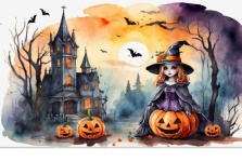 Halloween Witch, Pumpkins