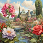Lily Pond Landscape Art