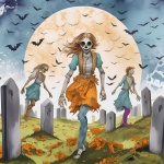 Halloween Girl Zombie Art Print