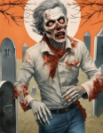 Halloween Zombie Art Print