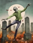 Halloween Zombies Art Print