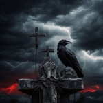 Crow In A Cemetary
