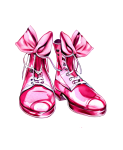 Pink Boots With Bows PNG Art