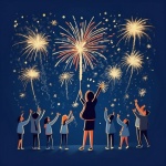 Independence Day Fireworks Art