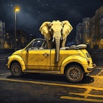 Urban Elephant Surreal Art