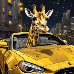 Urban Giraffe Surreal Art Print