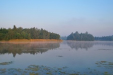 Fog Lake Autumn Landscape