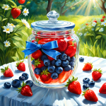 Summer Strawberries And Blueberries