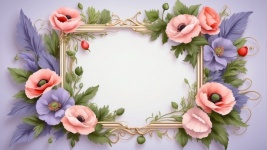 Vintage Frame With Poppy Flowers