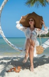 Woman, Swing, Beach Style