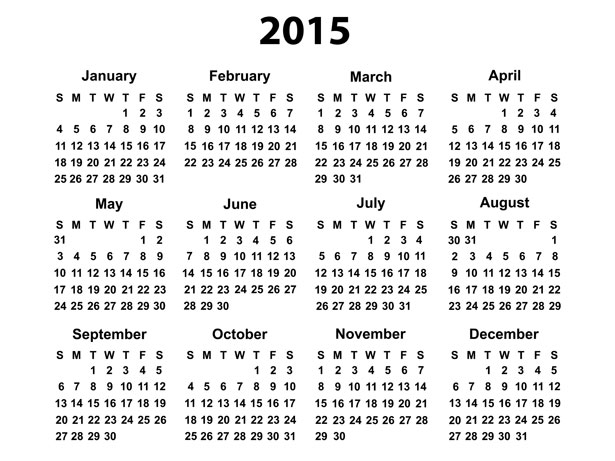 2015 Calendar Free Stock Photo - Public Domain Pictures