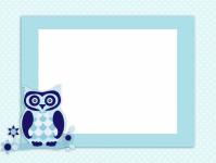 Owl Invitation Card Blue