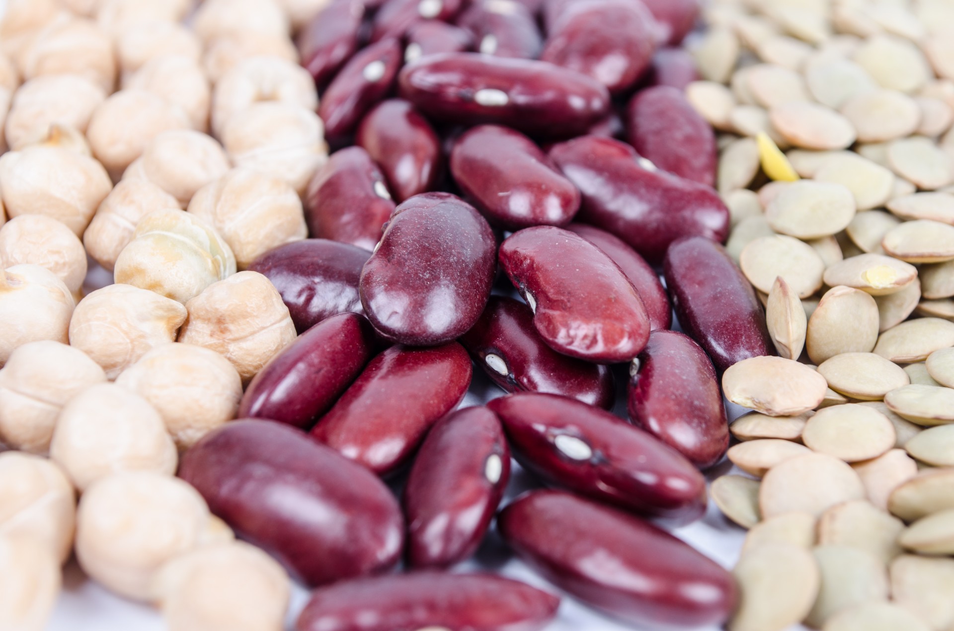 kidney beans and chickpeas