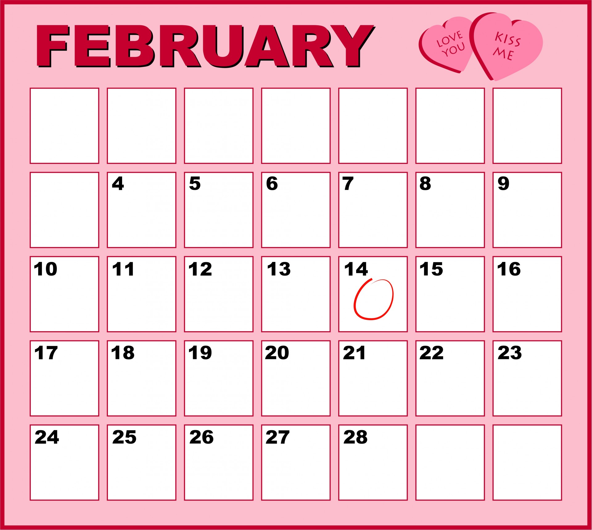 Valentines Day Calendar Free Stock Photo - Public Domain Pictures