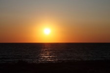 La puesta del sol del océano