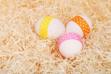 Easter eggs on straw